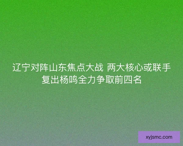 辽宁对阵山东焦点大战 两大核心或联手复出杨鸣全力争取前四名